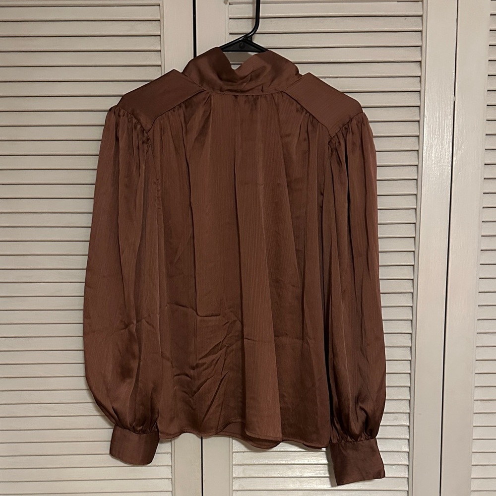 Flying Tomato Dusty Mauve Metallic Blouse